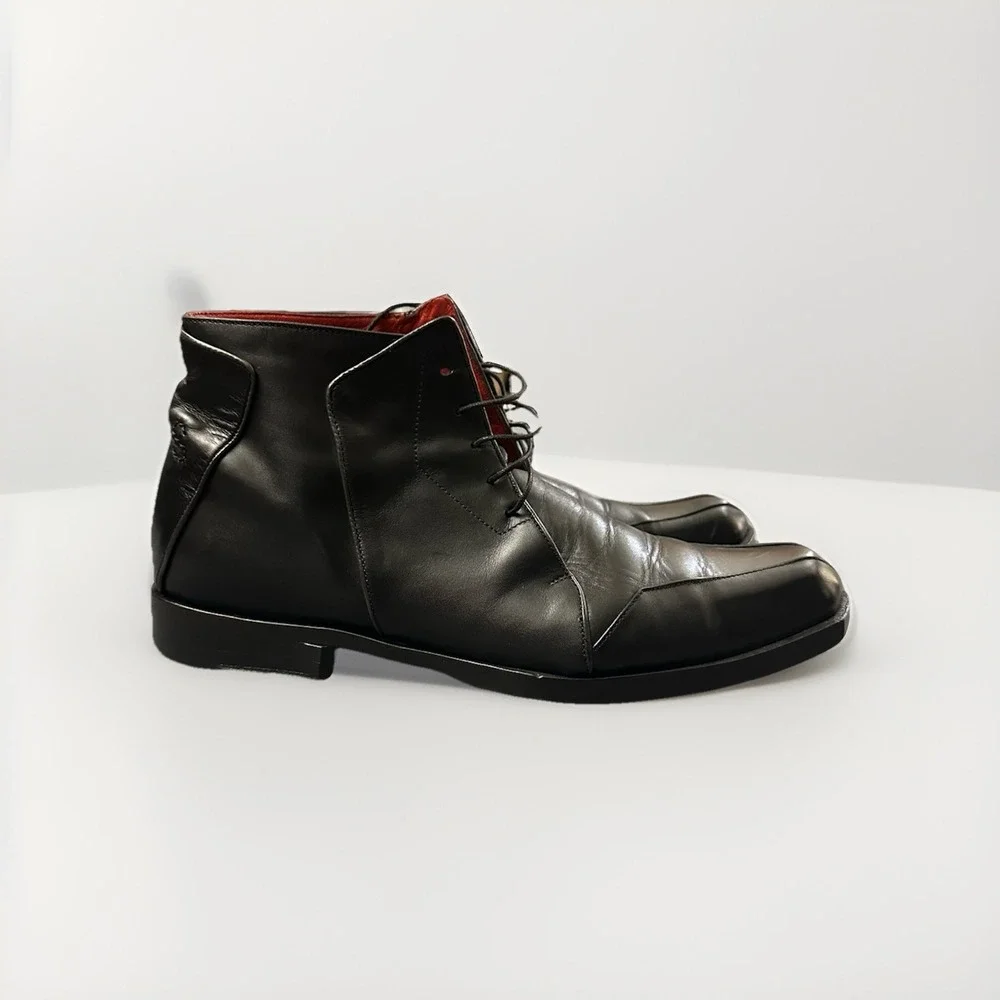 Oliver Sweeney Leather Boots Black Men's Size 10 Made In Italy